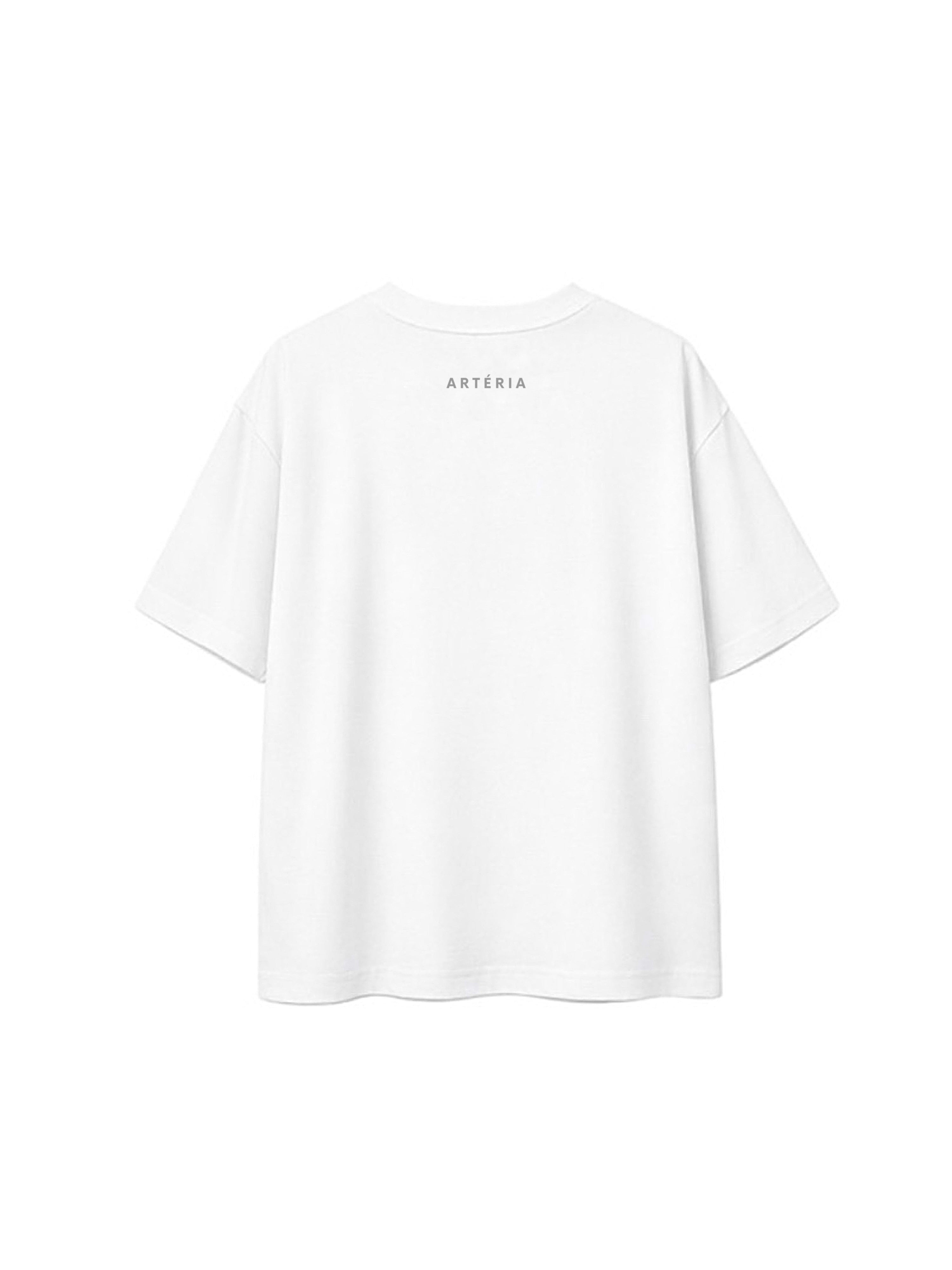 CAMISETA OVERSIZED PINTURA "ÊXODOS" - ESTAMPA PEQUENA FRENTE