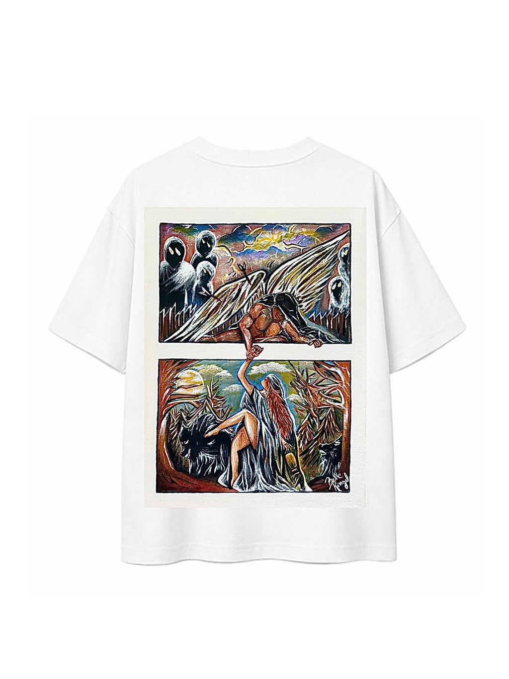 CAMISETA OVERSIZED PINTURA "ÊXODOS" - ESTAMPA COSTAS