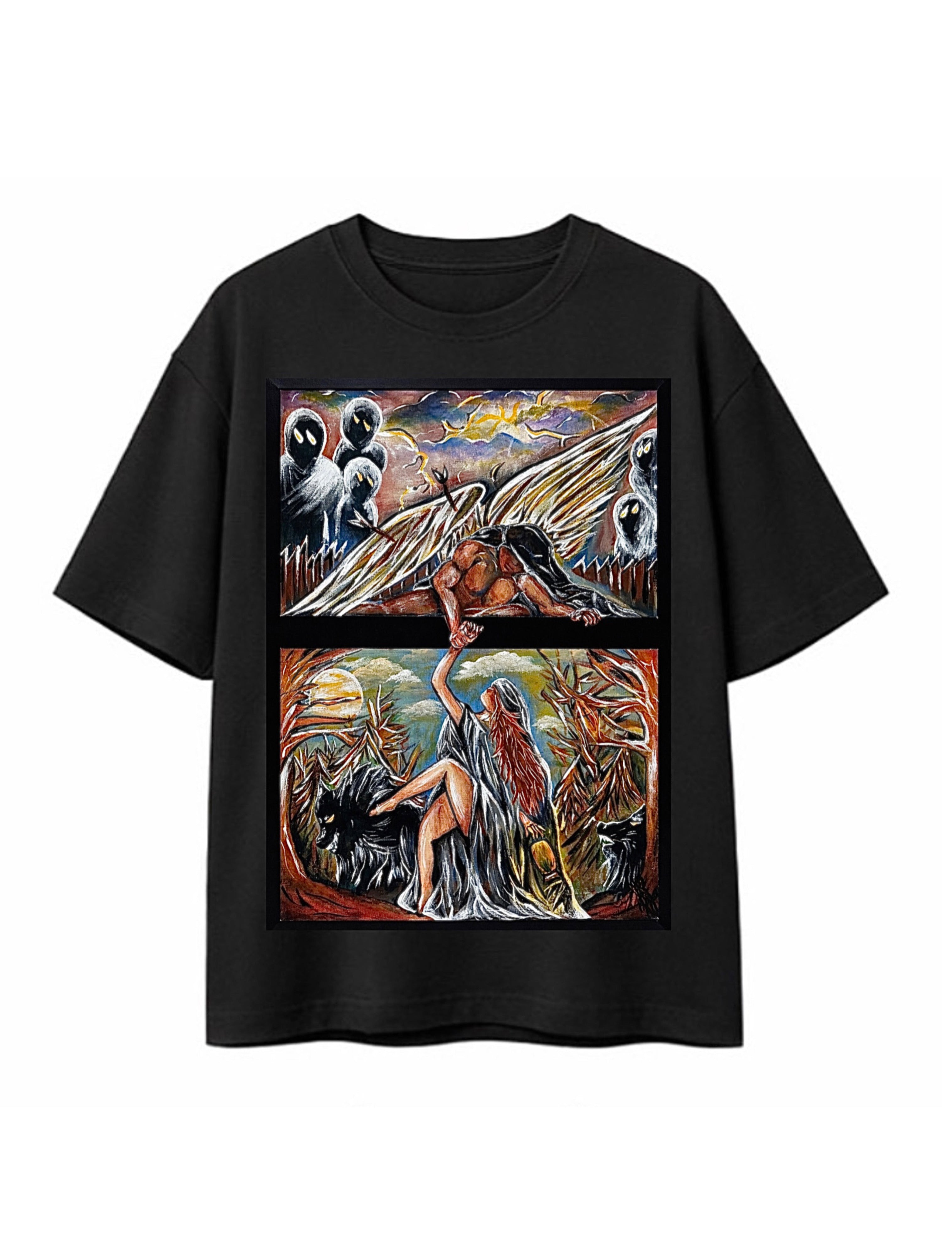 CAMISETA OVERSIZED PINTURA "ÊXODOS" -ESTAMPA FRENTE
