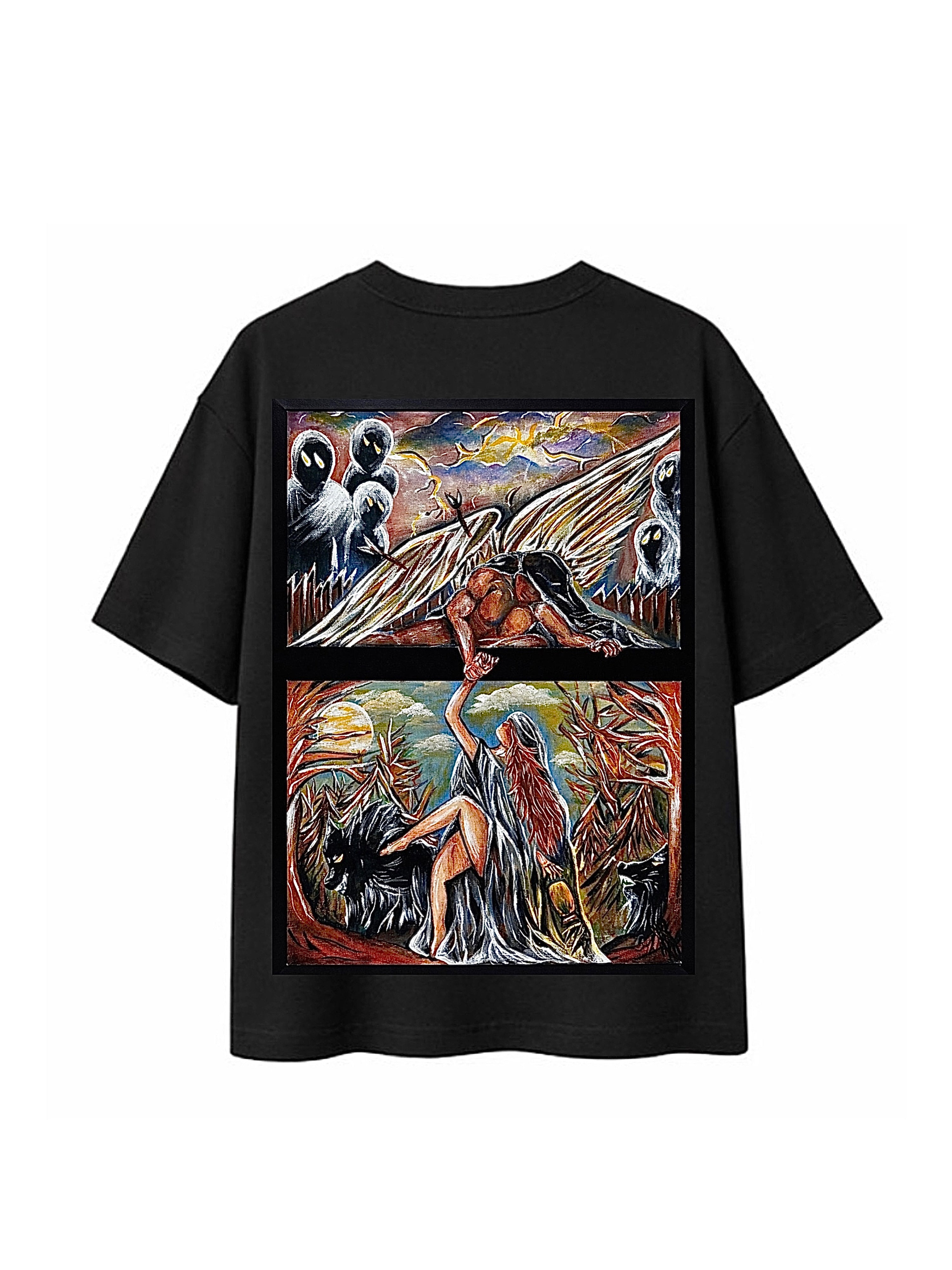 CAMISETA OVERSIZED PINTURA "ÊXODOS" - ESTAMPA COSTAS
